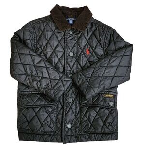 Polo Ralph Lauren Quilted Barn Jacket Red Pony Logo Corduroy Collar Boys 4T